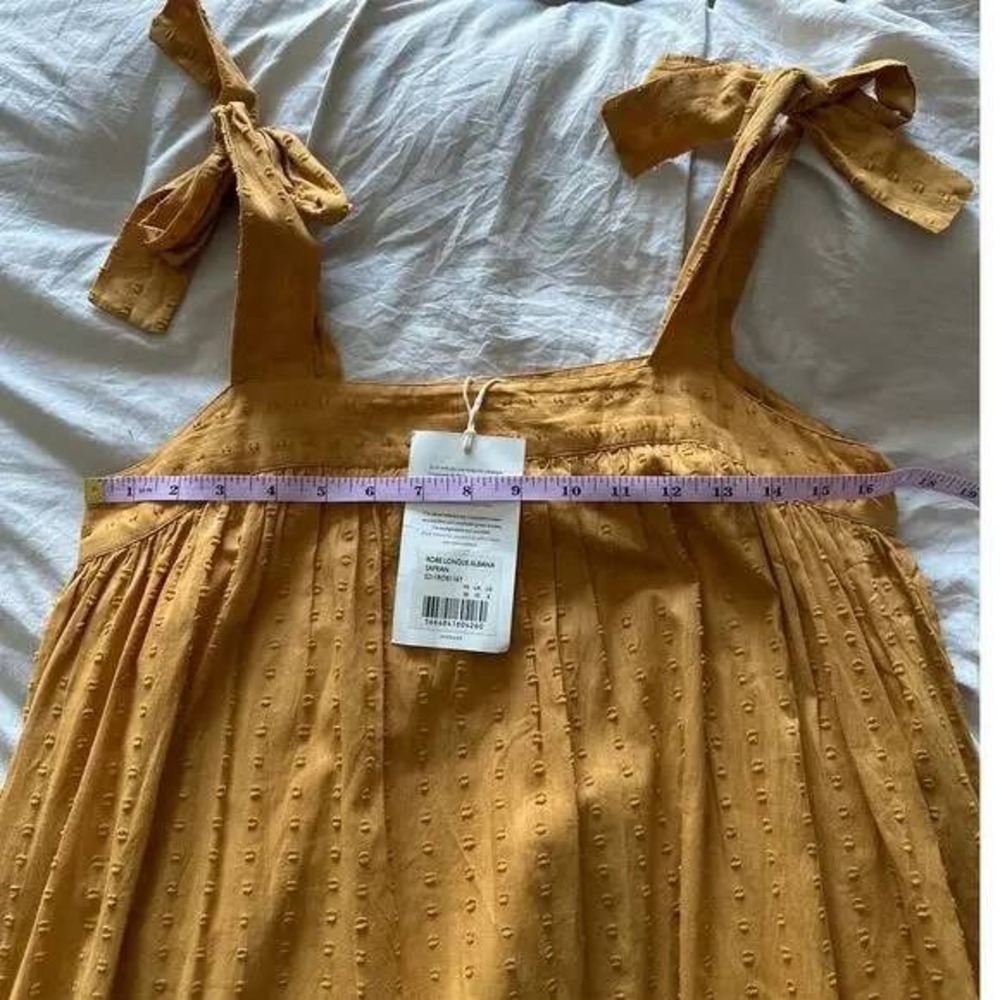 NWT Sézane Albana Maxi Dress - Safran Saffron Yellow - 100% Cotton - Size 38 / 6 - Picture 2 of 8